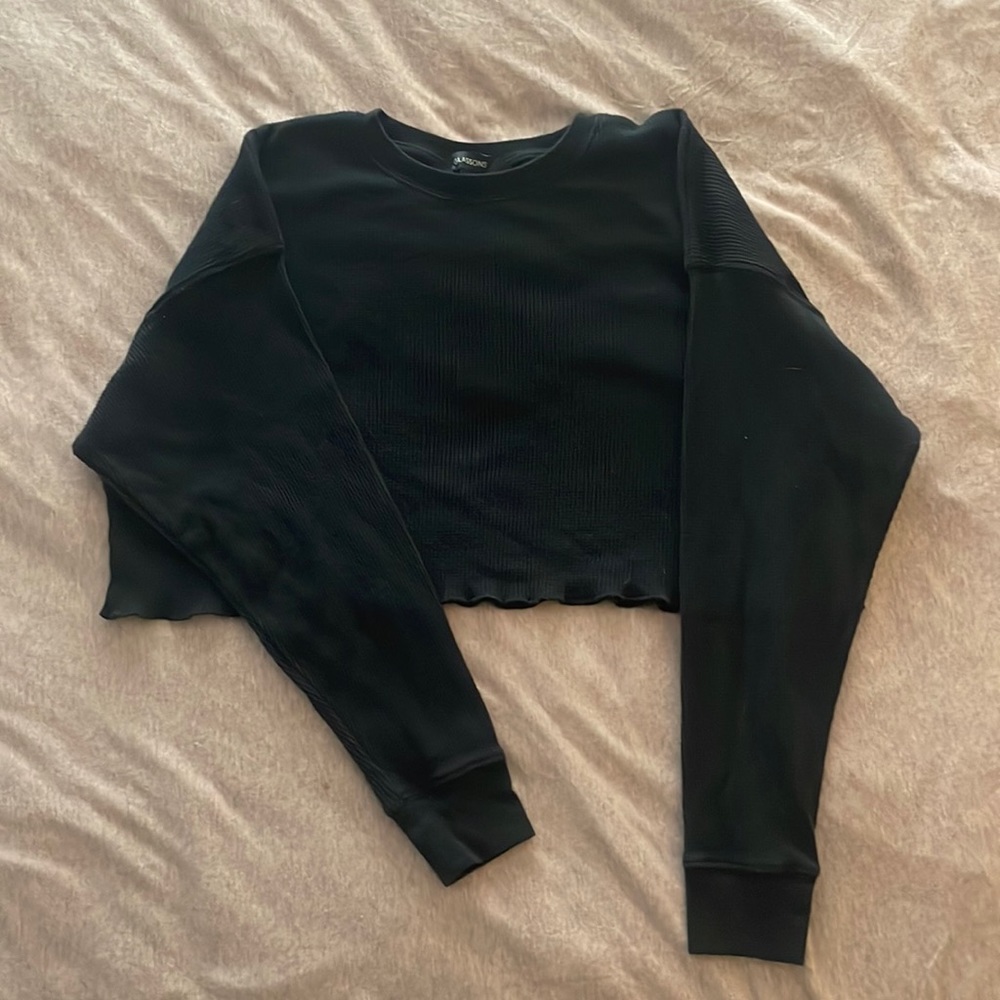 Glassine cropped thermal tee